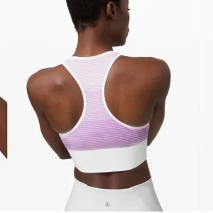 • Lululemon • Ebb To Train Sports Bra Color Changing in the Sun White / Pink 4