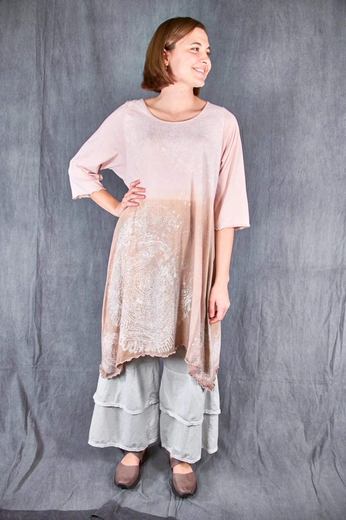 1565D Swing Dress Tunic Shell Pink Ombre Chai Dip