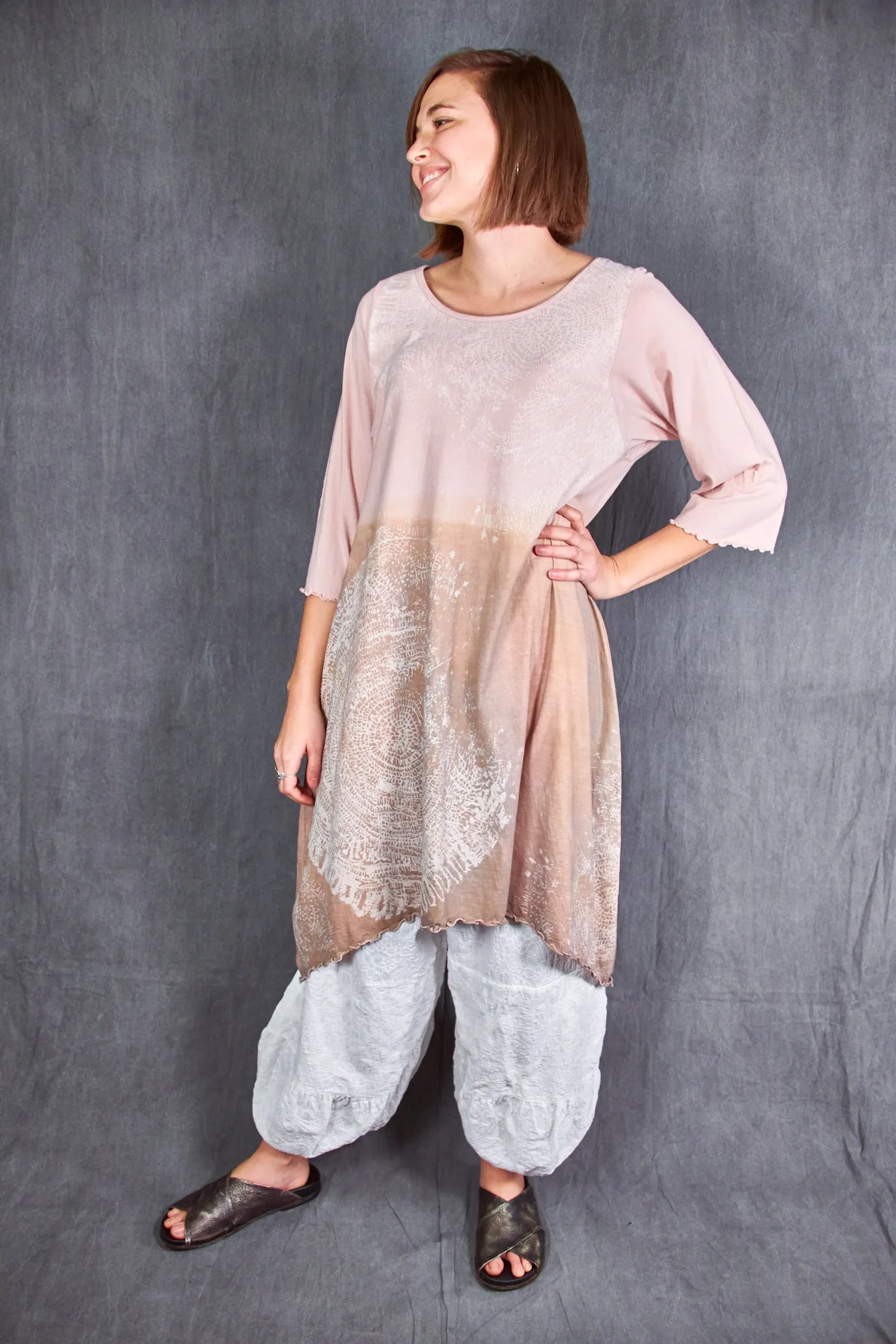 1565D Swing Dress Tunic Shell Pink Ombre Chai Dip