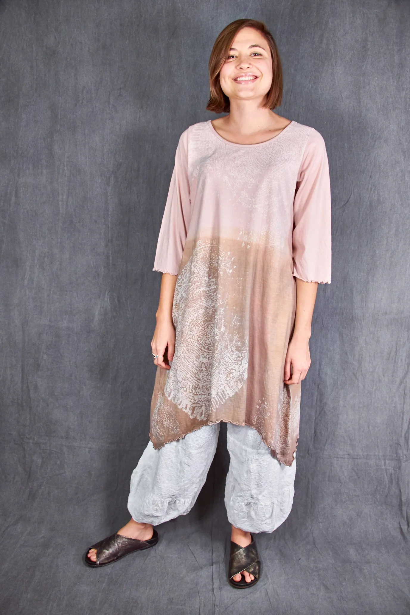 1565D Swing Dress Tunic Shell Pink Ombre Chai Dip