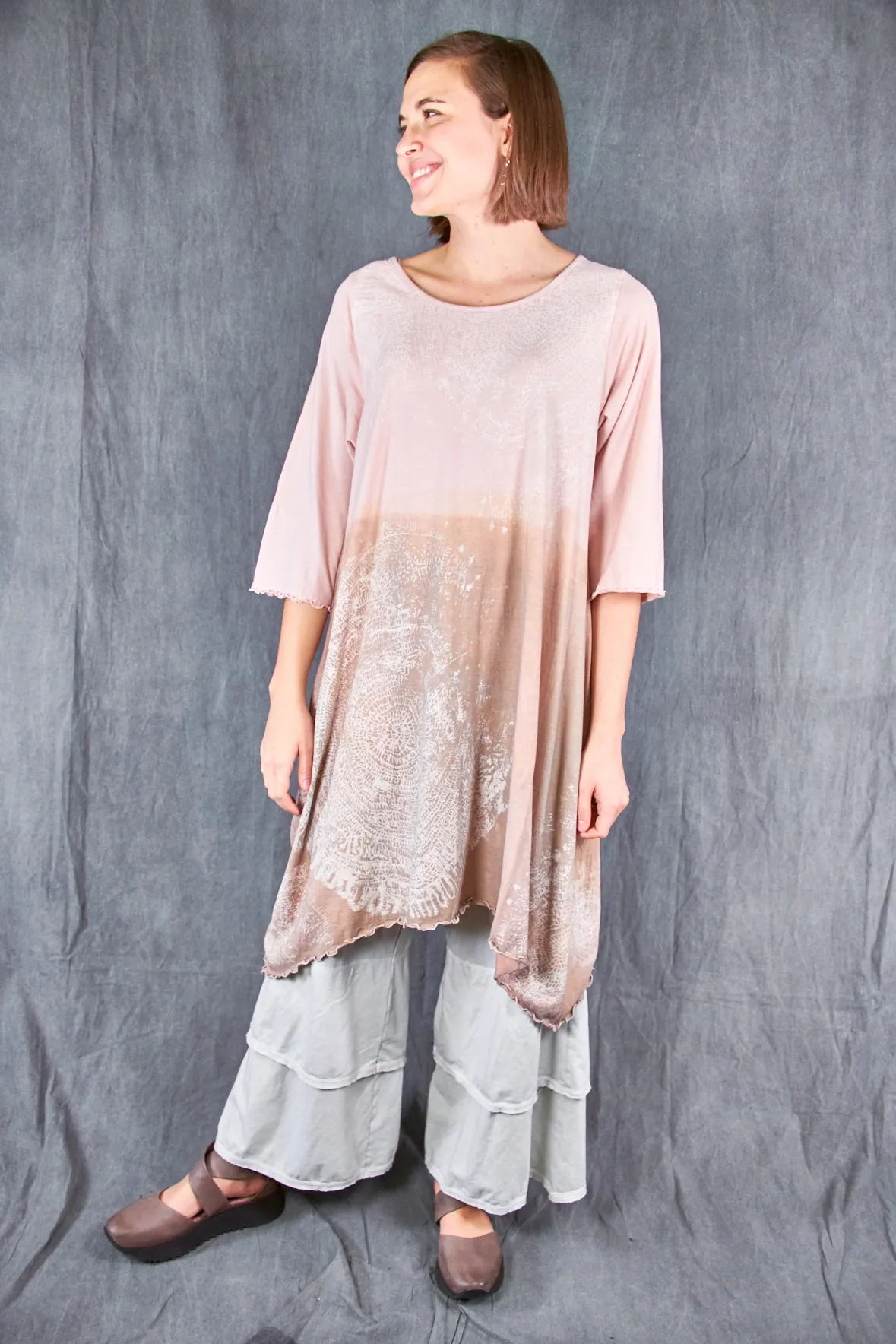 1565D Swing Dress Tunic Shell Pink Ombre Chai Dip