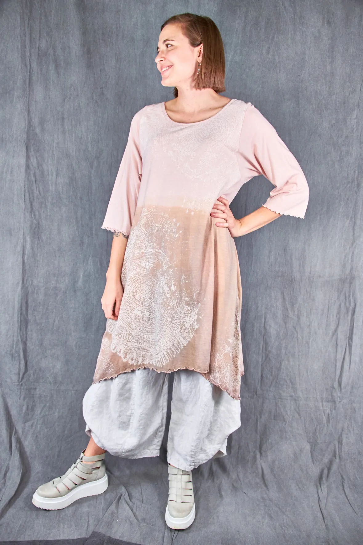 1565D Swing Dress Tunic Shell Pink Ombre Chai Dip