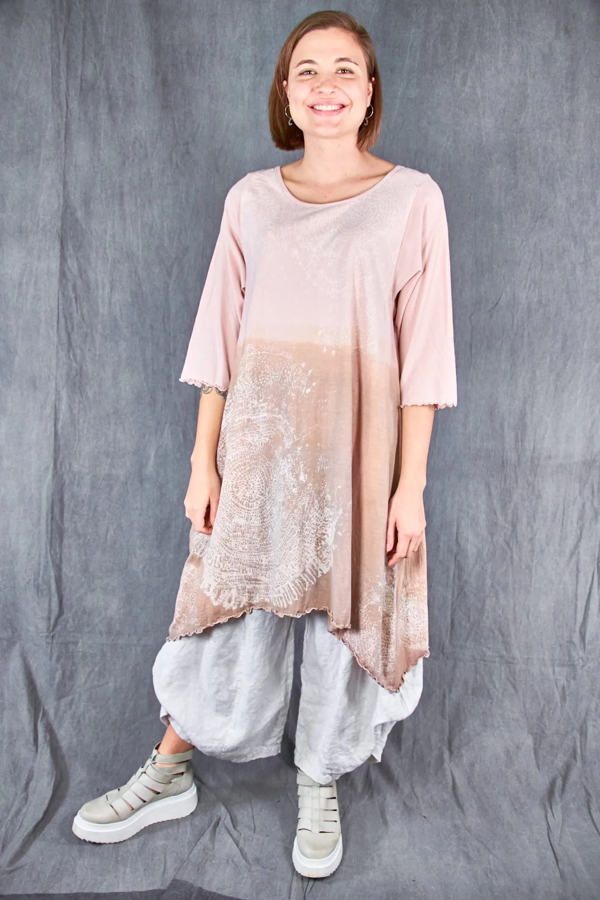 1565D Swing Dress Tunic Shell Pink Ombre Chai Dip