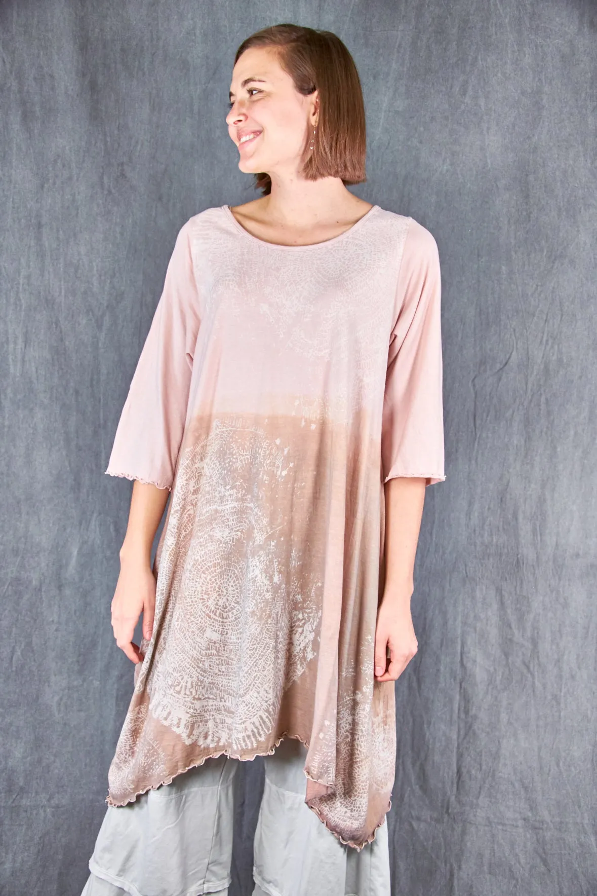 1565D Swing Dress Tunic Shell Pink Ombre Chai Dip