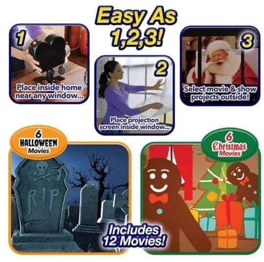 2-in-1 Haunted Halloween & Christmas Holographic Projector 🔥🔥FLASH SALE🔥🔥