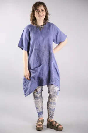 2261-Sea Clouds Linen Dress Dark Periwinkle-P