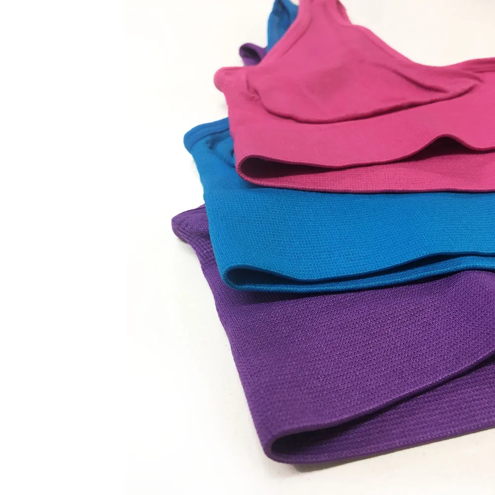 3 Pack Seamless Comfort Bra - Aqua / Pink / Lilac