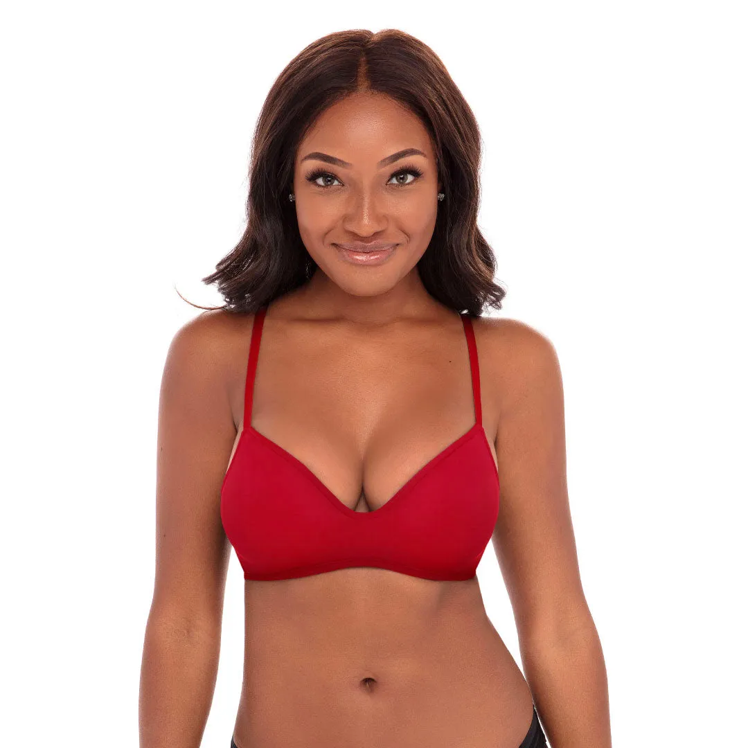 4 Pack Soft Foam Wireless T-Shirt Bra