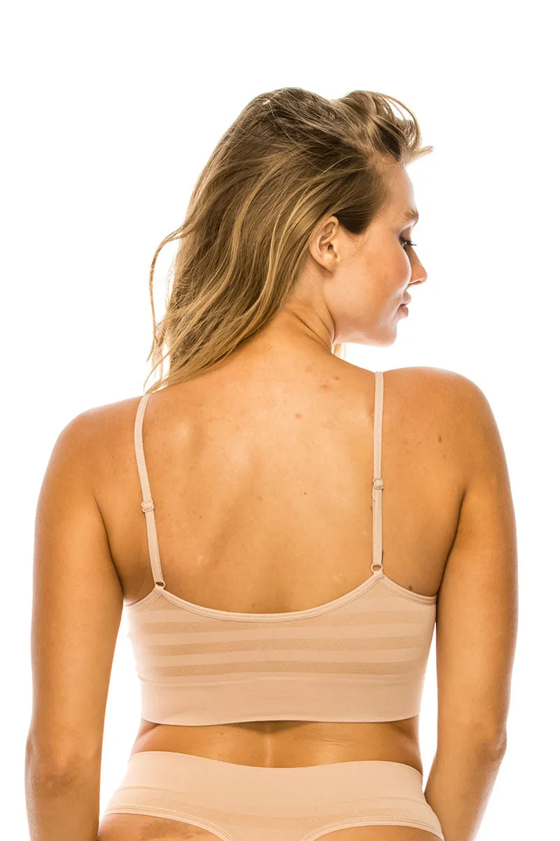 82114 6 Piece Adjustable Non-Removable Straps | Removable Pads Microfiber Seamless Bralette
