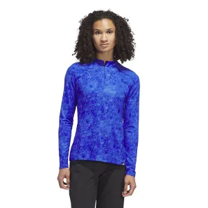 Adidas Ladies Ultimate365 Tour Long Sleeve Printed Golf Shirt - Blue
