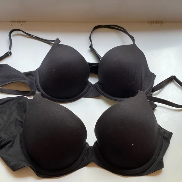 Aerie Sunnie Demi Push Up Bras in Black Size 36A Set of Two