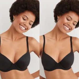 Aerie Sunnie Demi Push Up Bras in Black Size 36A Set of Two