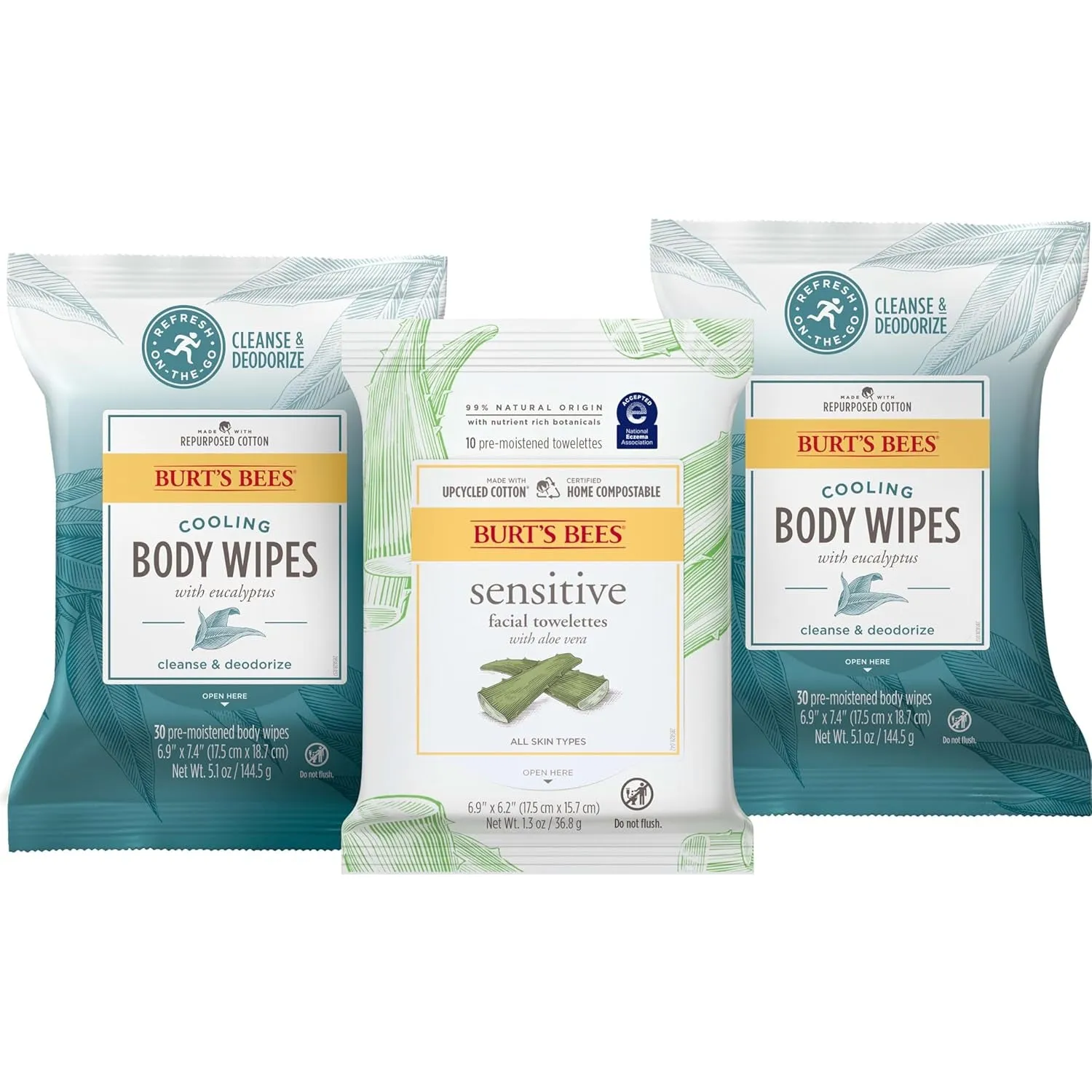 Aloe Vera Face Wipes, for Sensitive Skin, Soothing Makeup Remover & Facial Cleansing Towelettes, 30 Ct. (3-Pack)