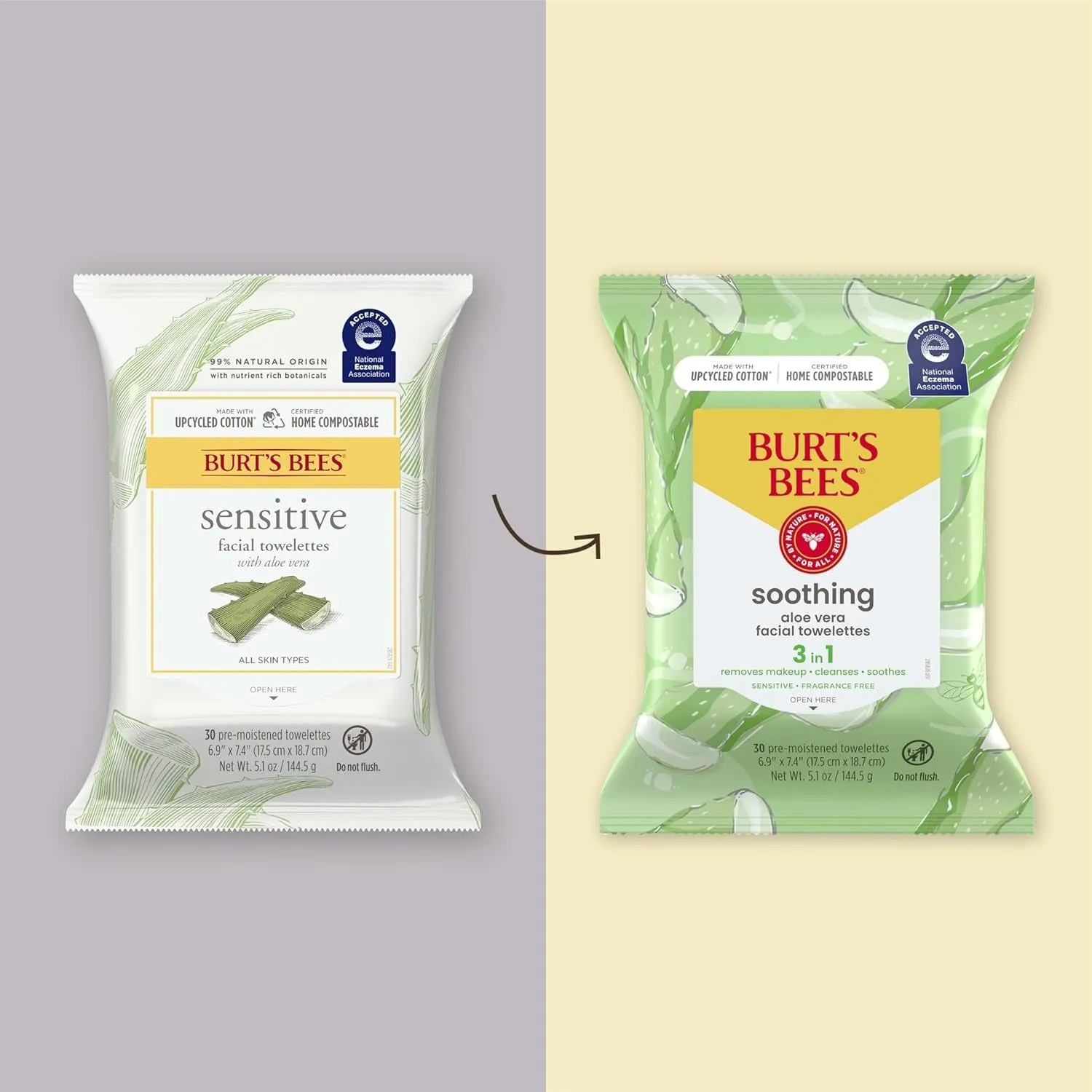 Aloe Vera Face Wipes, for Sensitive Skin, Soothing Makeup Remover & Facial Cleansing Towelettes, 30 Ct. (3-Pack)