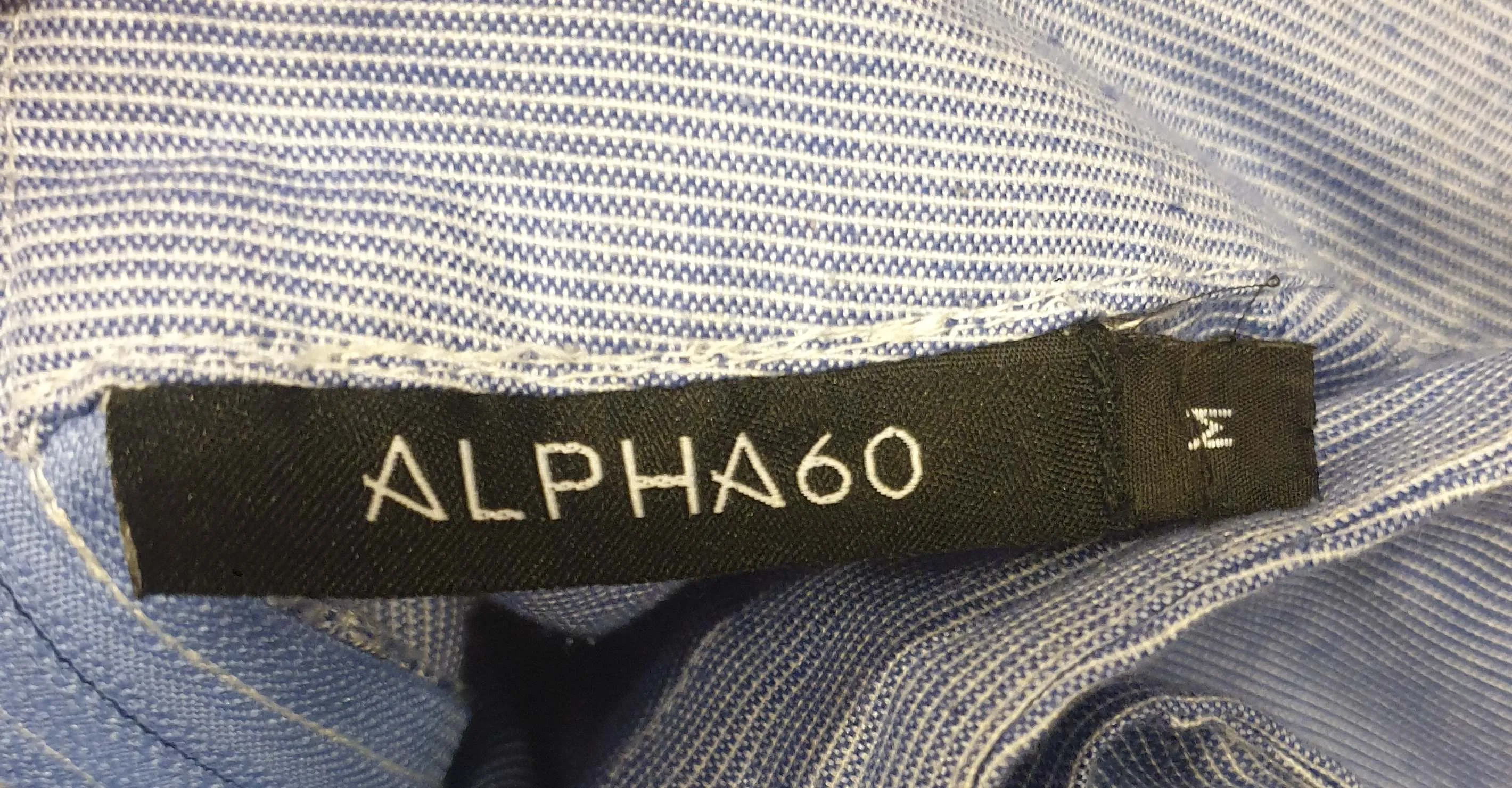 Alpha 60 blue and white thin striped pants size M