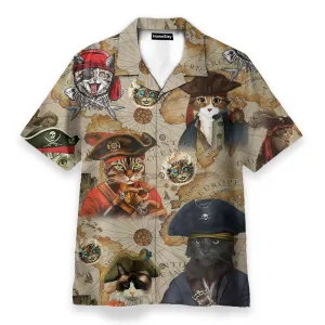 Amazing Pirate Cat Funny Button's Up Shirts - Hawaiian Shirt