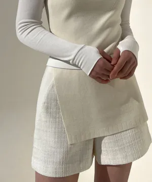 Anell Golf Tweed Shorts - Cream
