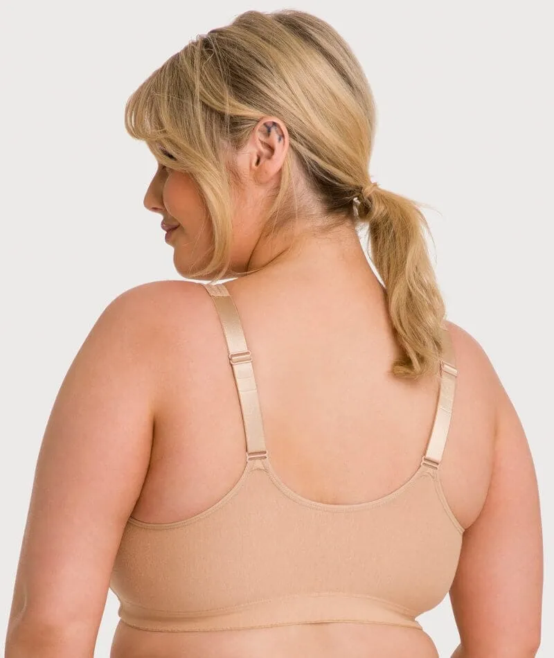 Ava & Audrey Hannah Cotton Wire-Free Front Opening Bra - Frappe