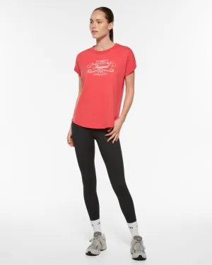 BACARO CUFFED SLEEVE TEE RED