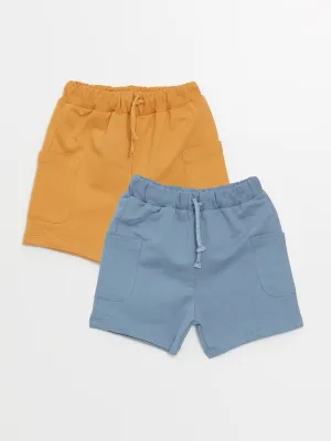 Basic Baby Boy Shorts with Elastic Waist, 2-pack