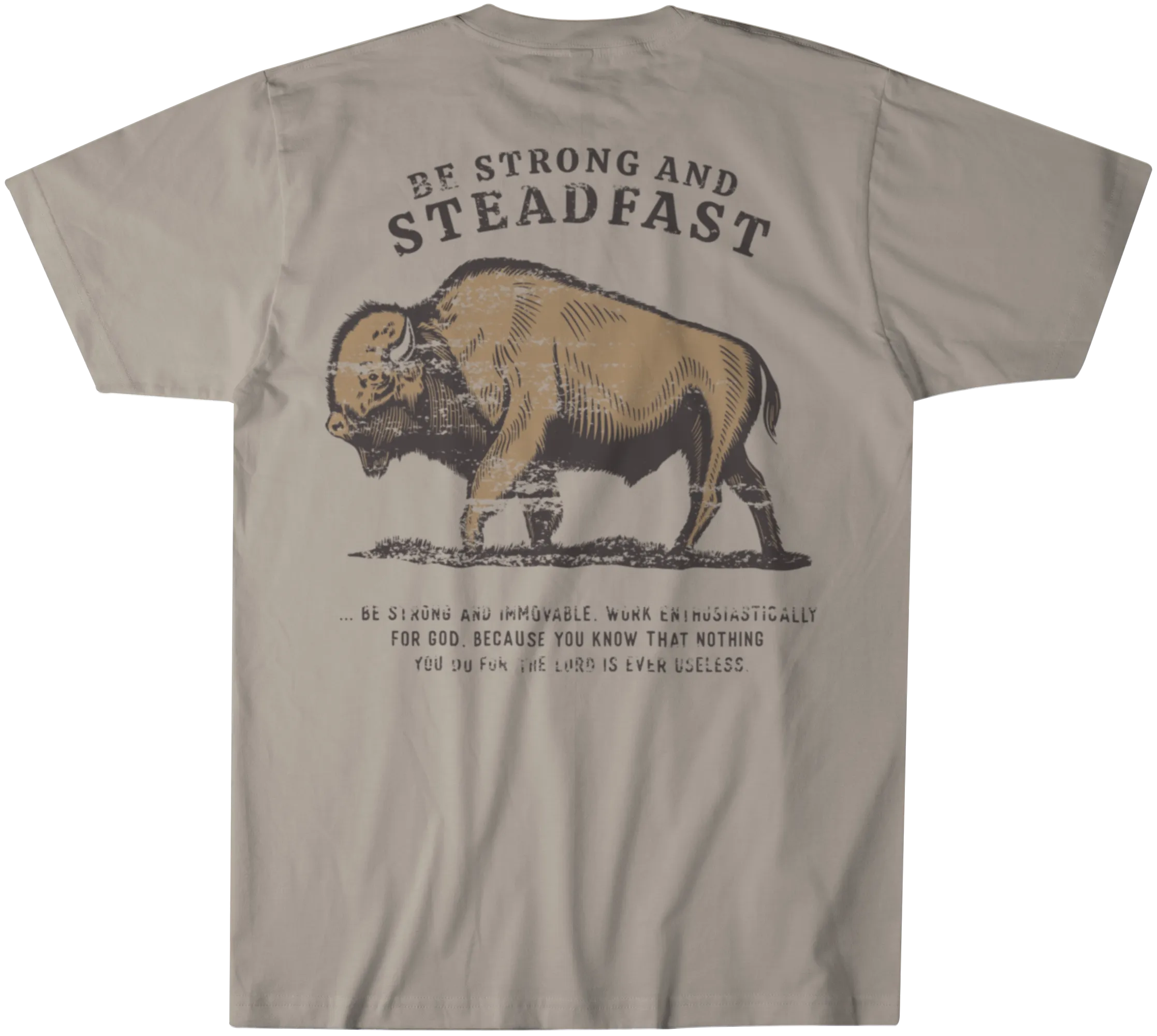 Be Strong and Steadfast Buffalo Christian Graphic Tee