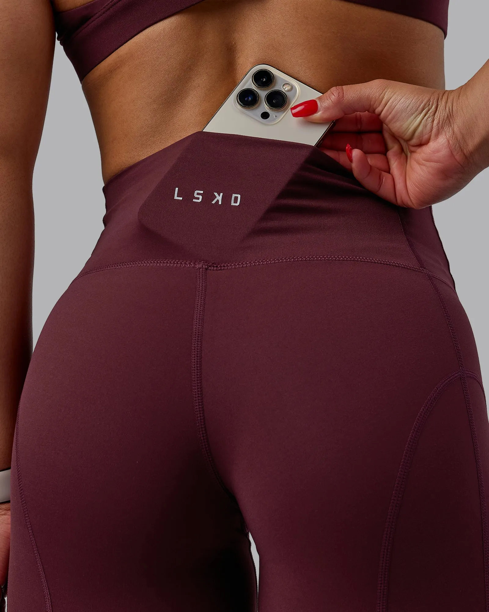 Bend Full Length Tights - Dark Cherry