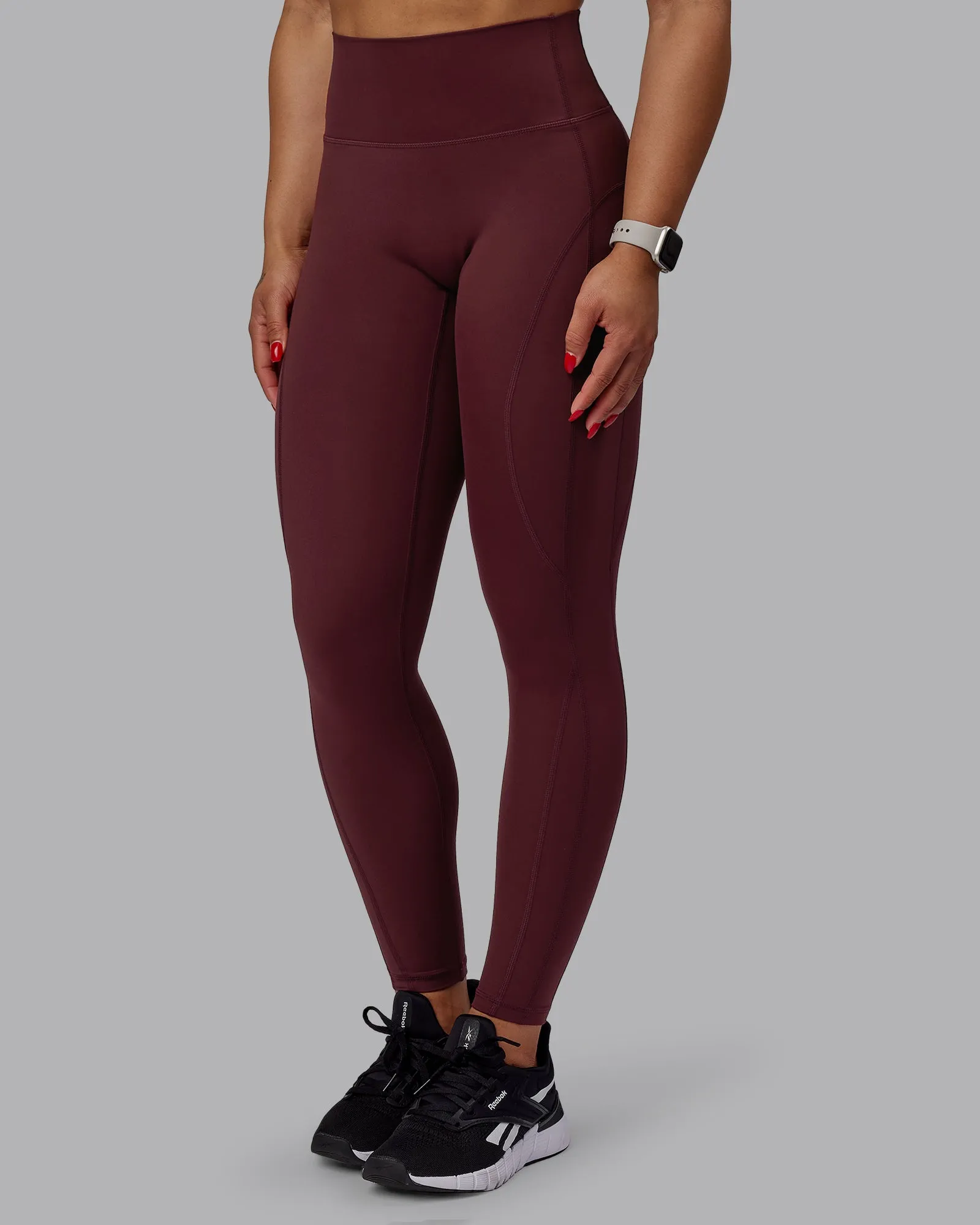 Bend Full Length Tights - Dark Cherry