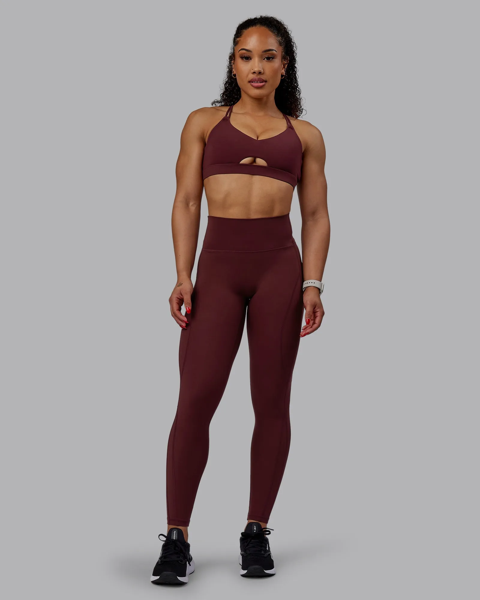 Bend Full Length Tights - Dark Cherry