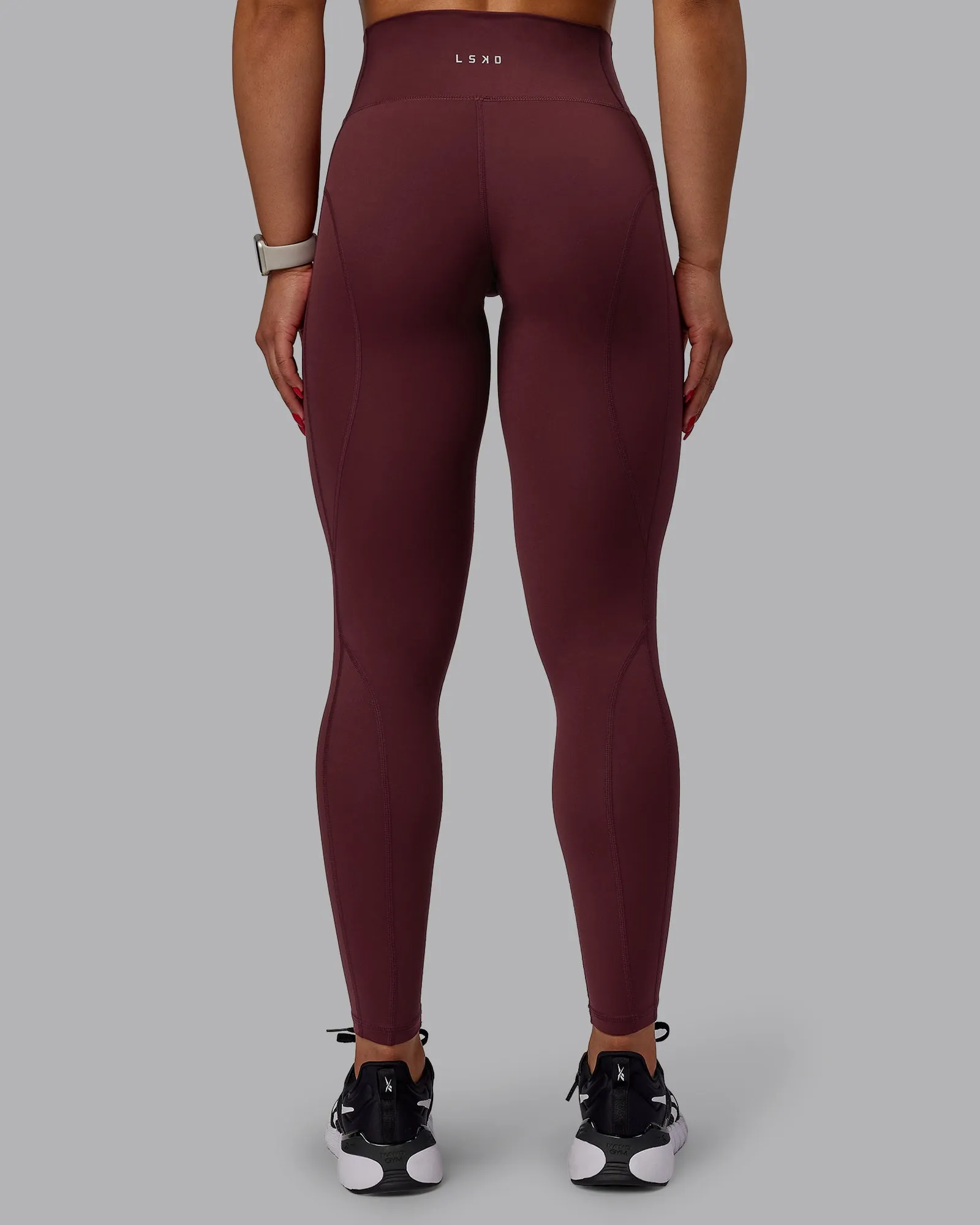 Bend Full Length Tights - Dark Cherry