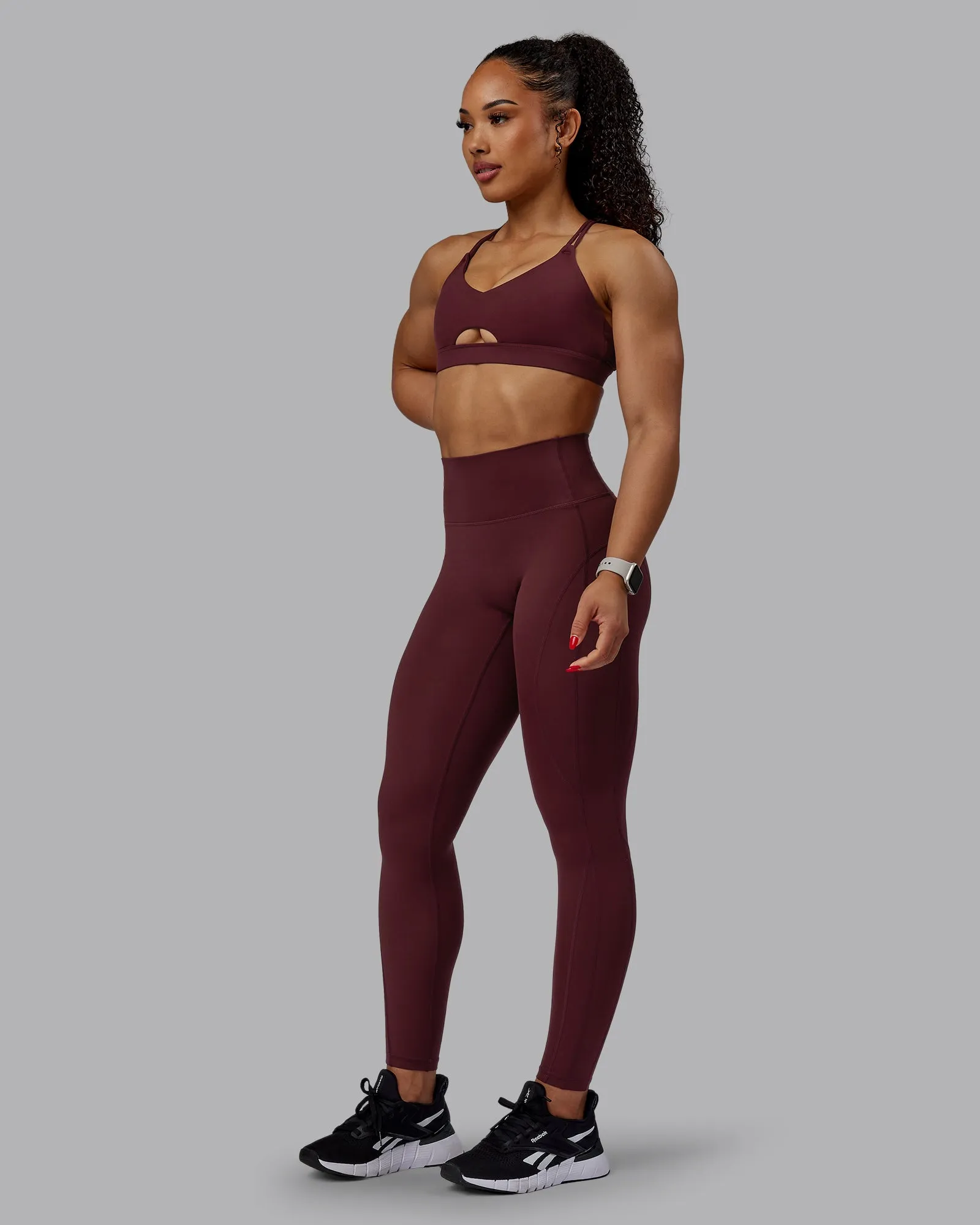 Bend Full Length Tights - Dark Cherry