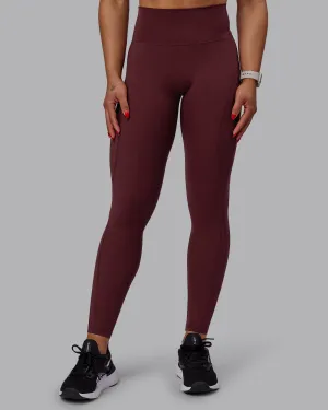 Bend Full Length Tights - Dark Cherry