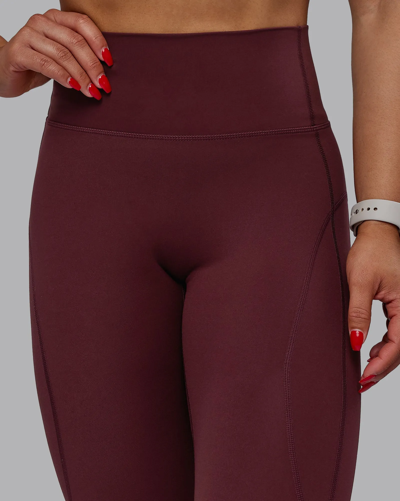Bend Full Length Tights - Dark Cherry