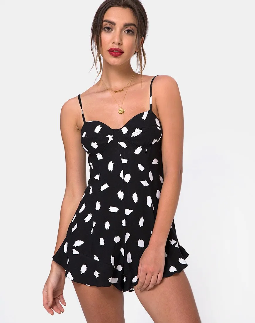 Berji Playsuit in Diana Dot Black