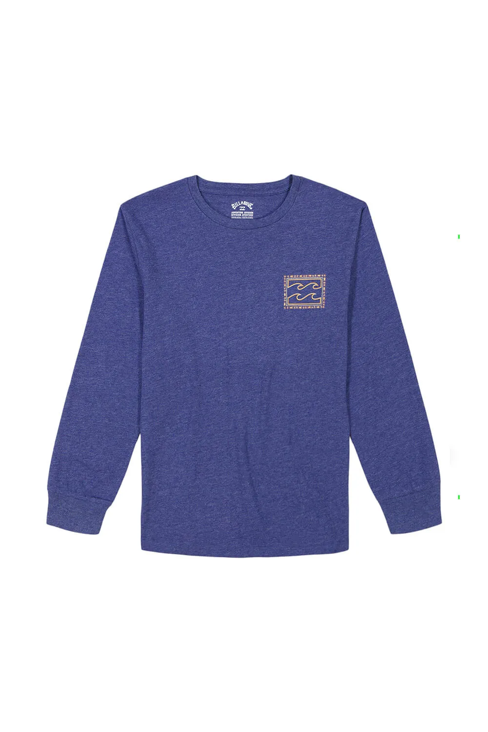 Billabong Youth Crayon Wave Square Graphic Long Sleeve T-Shirt for Boys in Deep Royal Heather | BSFHA69F-401-ROYAL
