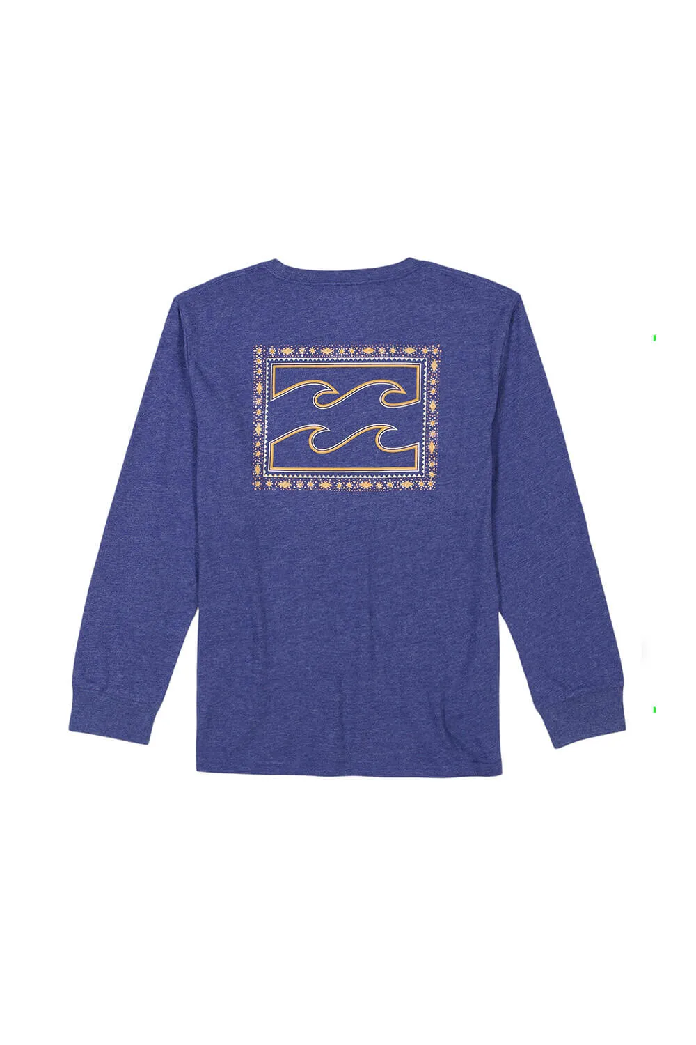 Billabong Youth Crayon Wave Square Graphic Long Sleeve T-Shirt for Boys in Deep Royal Heather | BSFHA69F-401-ROYAL