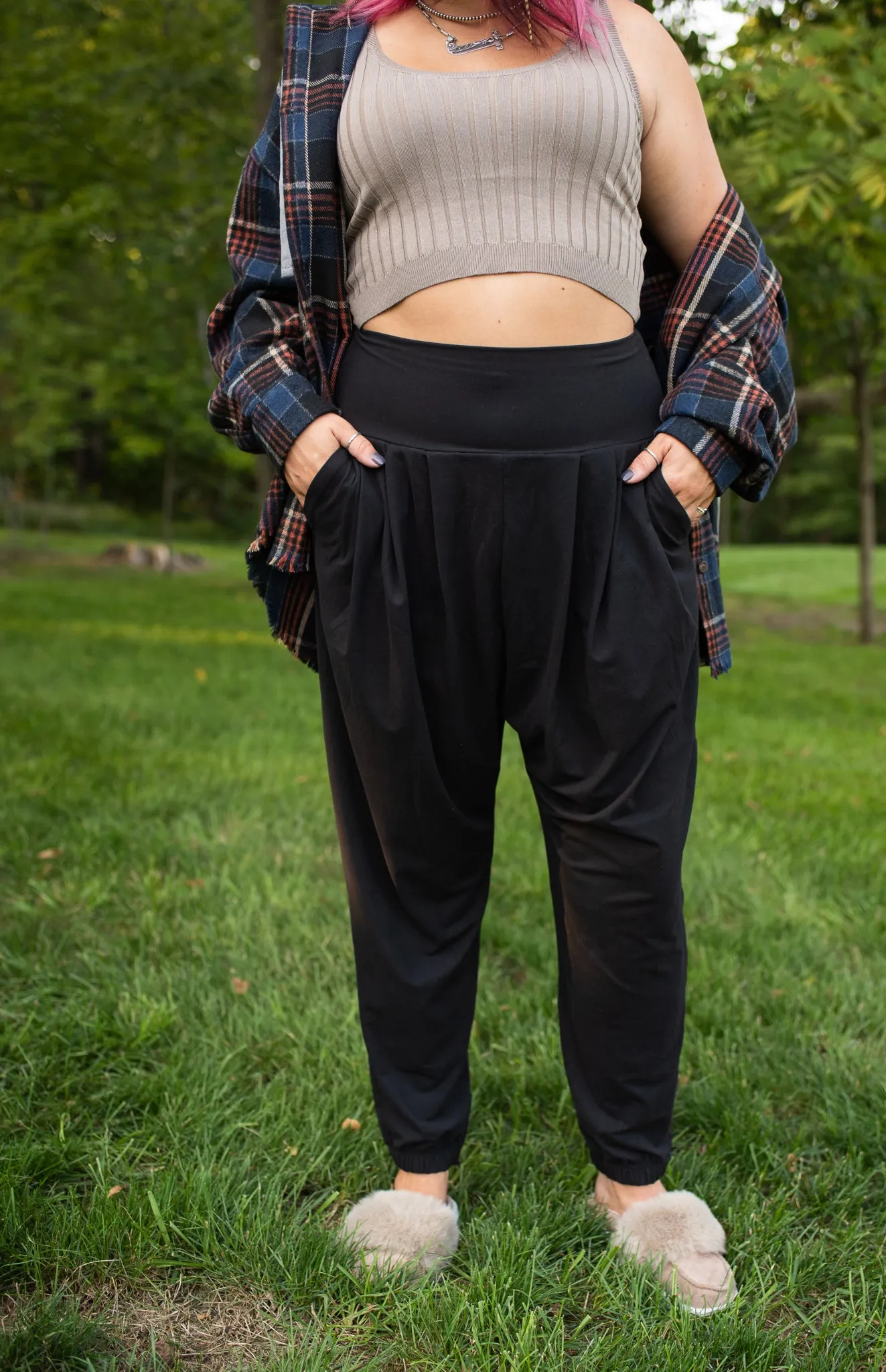 Black Butter Soft Pleated Jogger