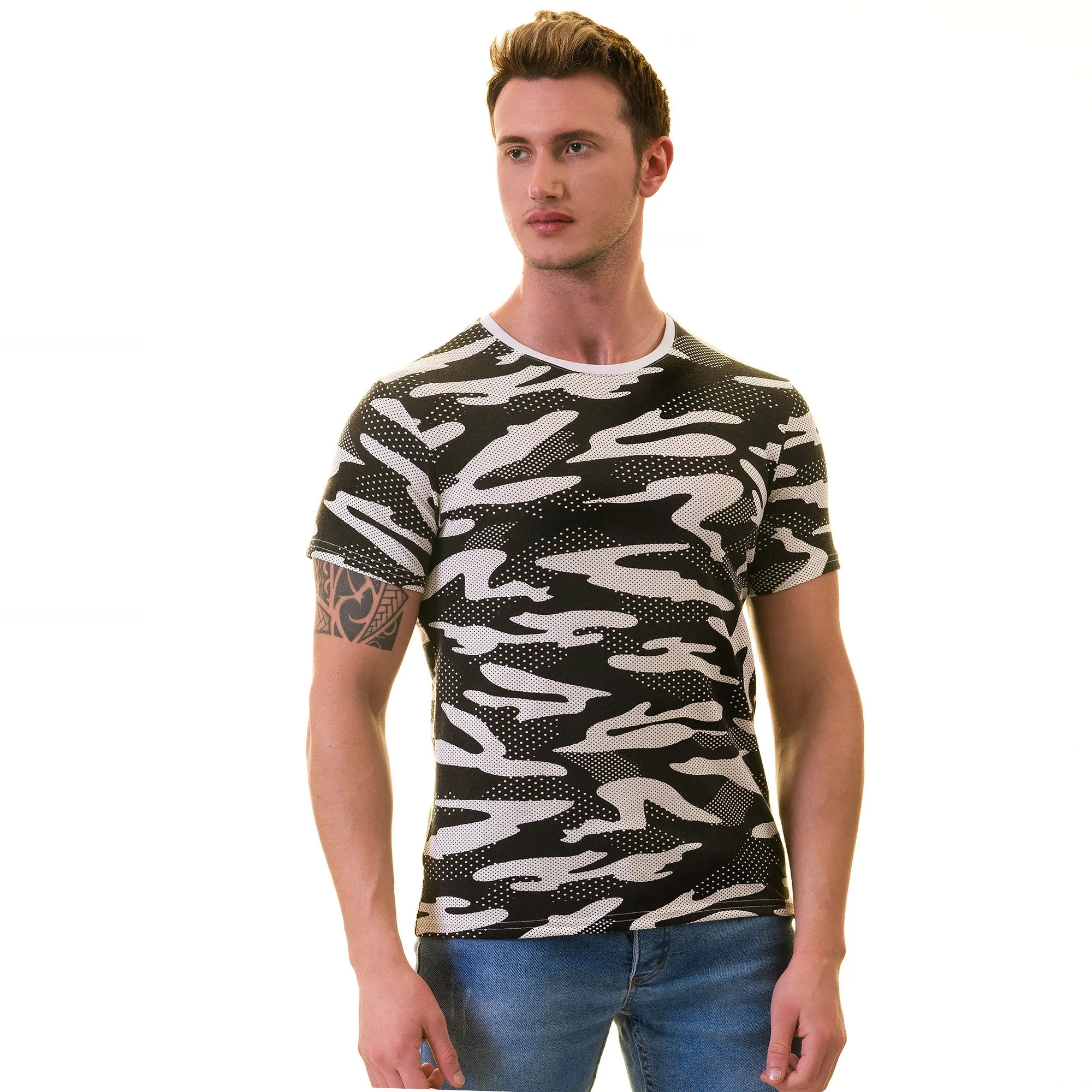 Black Camouflage European Made & Designed Premium Quality T-Shirt