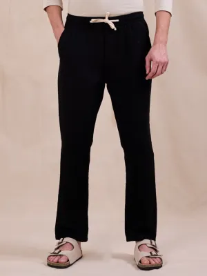 Black Plain Relaxed Fit Pants