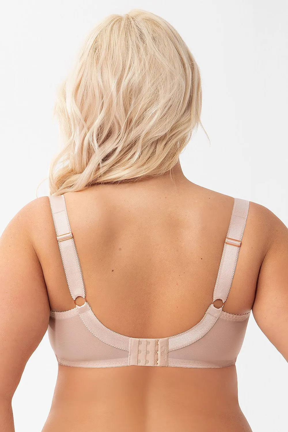 Black Soft Cup Bra – Elegant Two-Tone Lingerie with Beige Underlay and Lace Detail