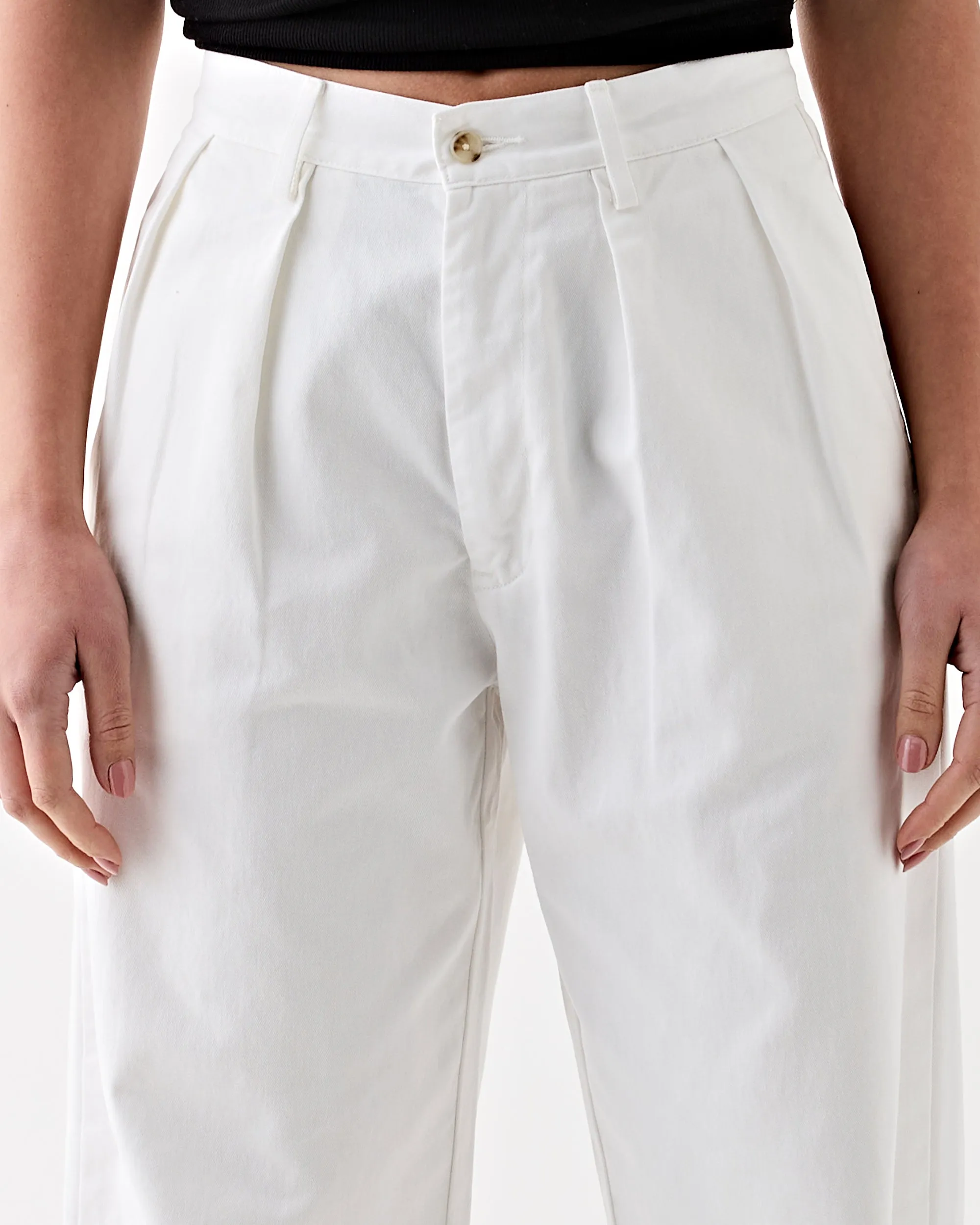 Blair Double Pleated Pant White