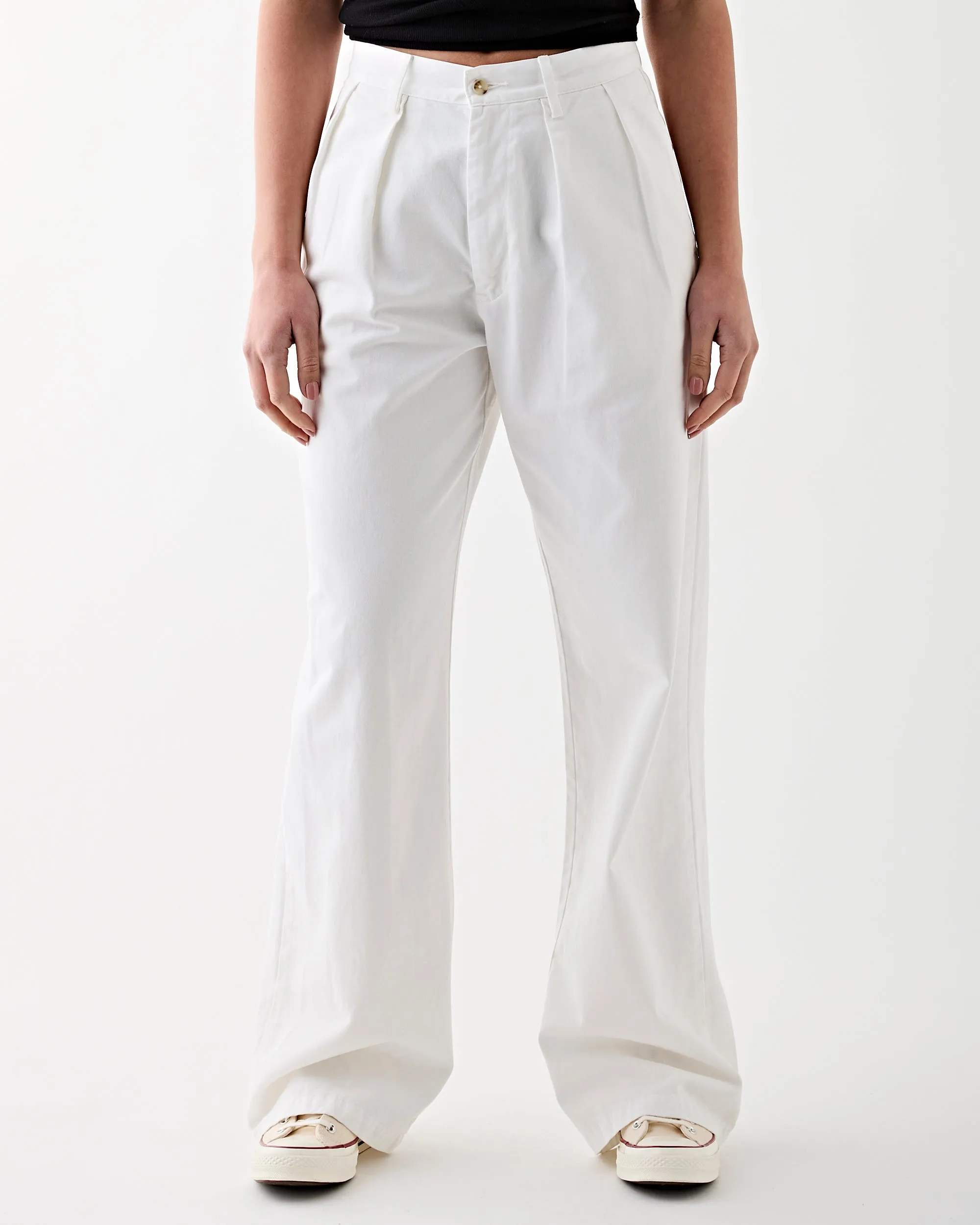 Blair Double Pleated Pant White