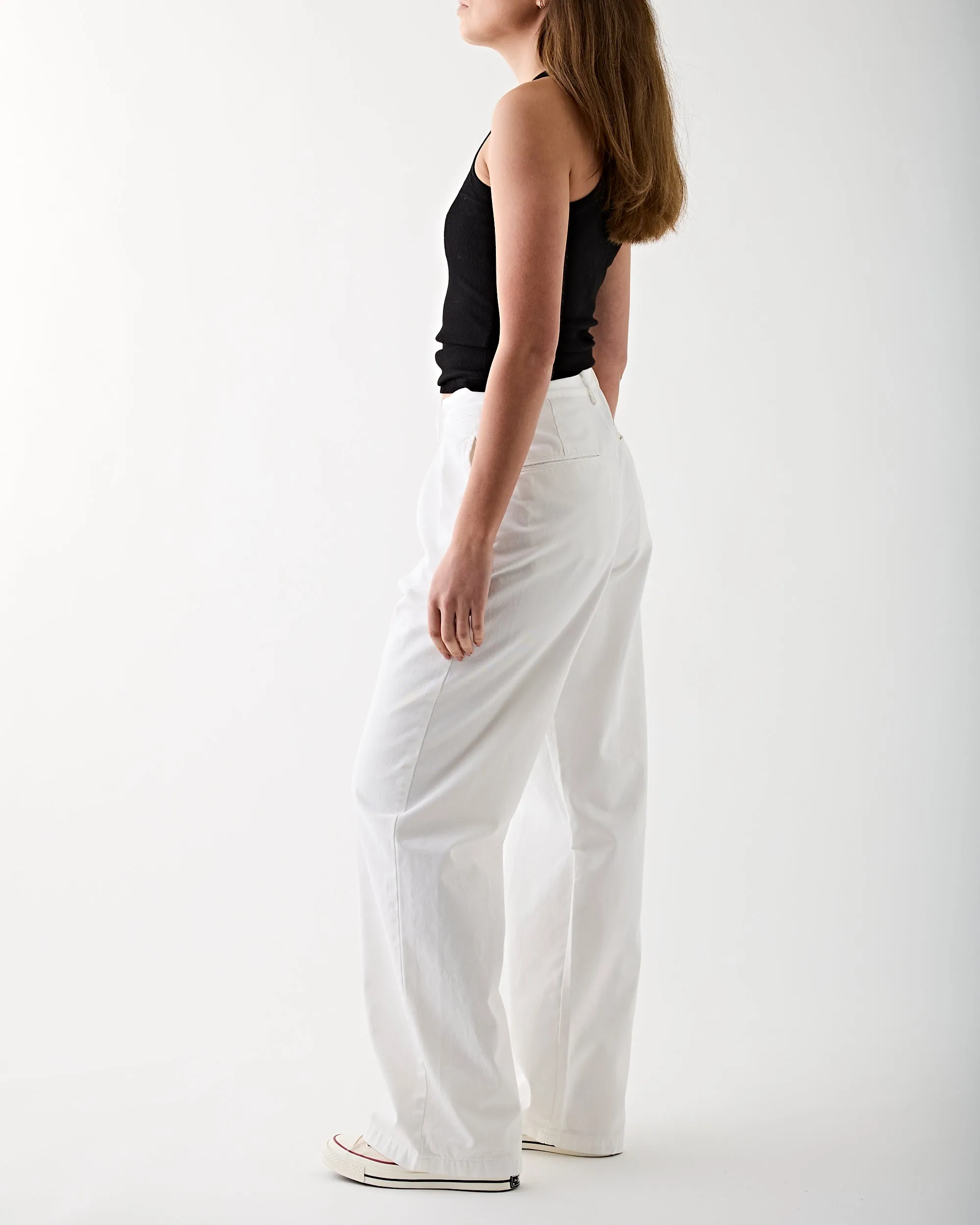 Blair Double Pleated Pant White