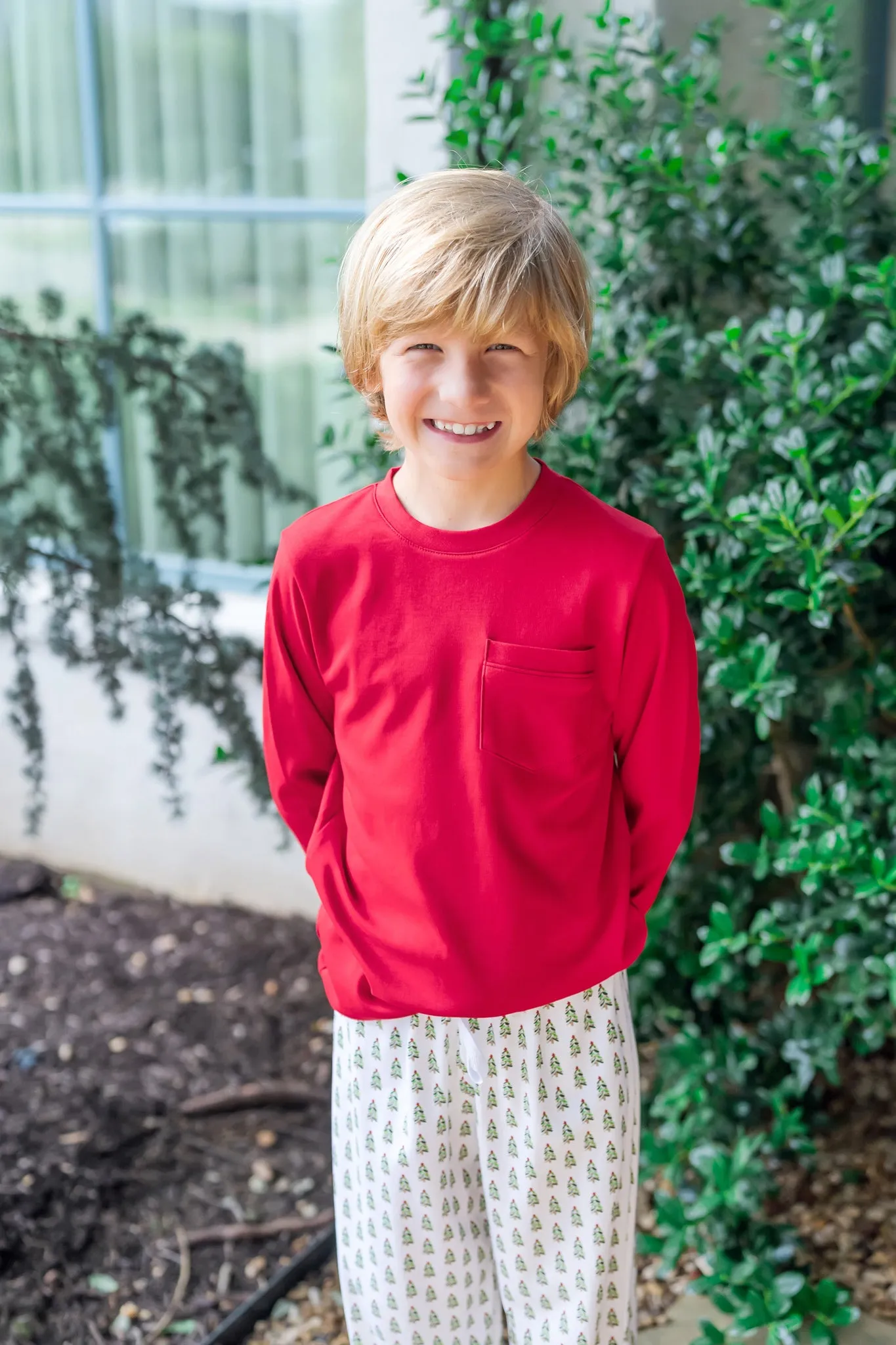 Blake Boys' Longsleeve Pocket T-shirt - Red