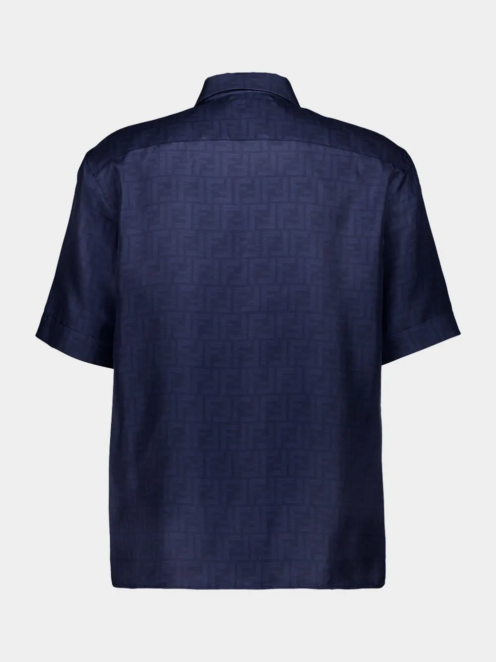 Blue Silk Short Sleeve Shirt