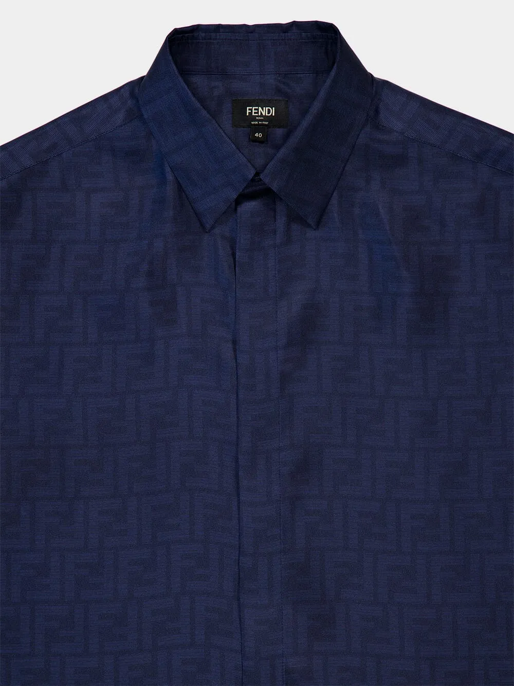 Blue Silk Short Sleeve Shirt