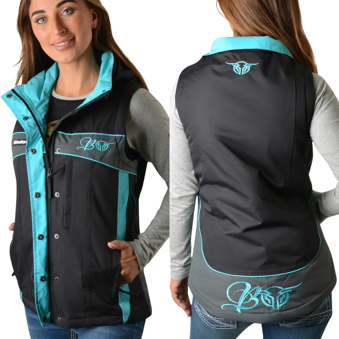 Bullzye Womens Carla Water-Proof VEST-BLACK/ AQUA