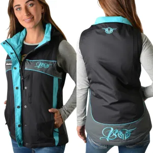 Bullzye Womens Carla Water-Proof VEST-BLACK/ AQUA