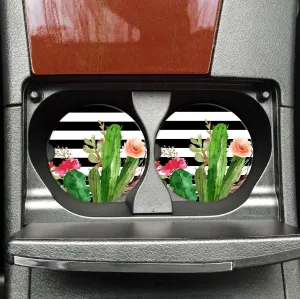 Cactus Stripes Car Coasters