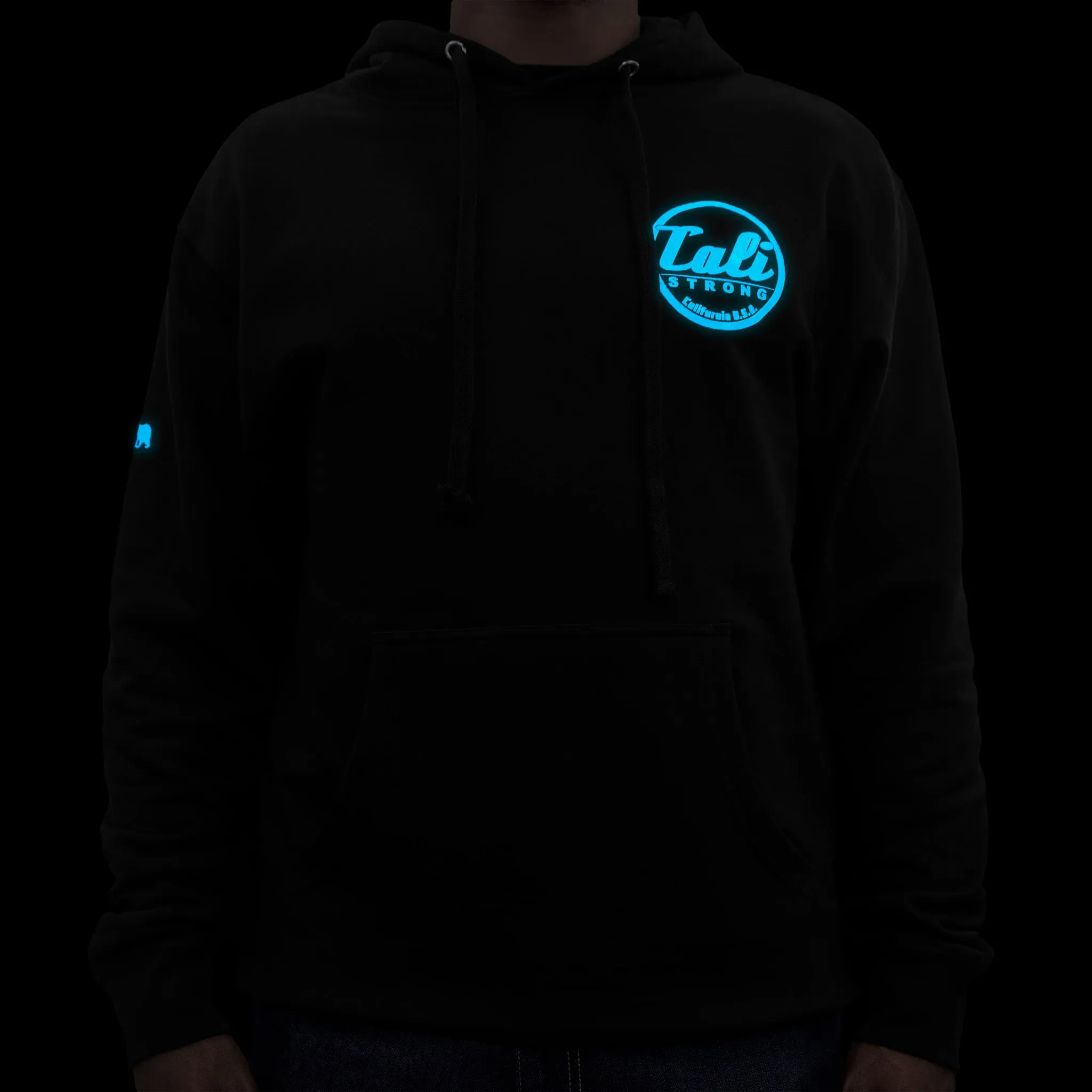 CALI Strong Classic Max Glow in the Dark Black Hoodie Sweatshirt