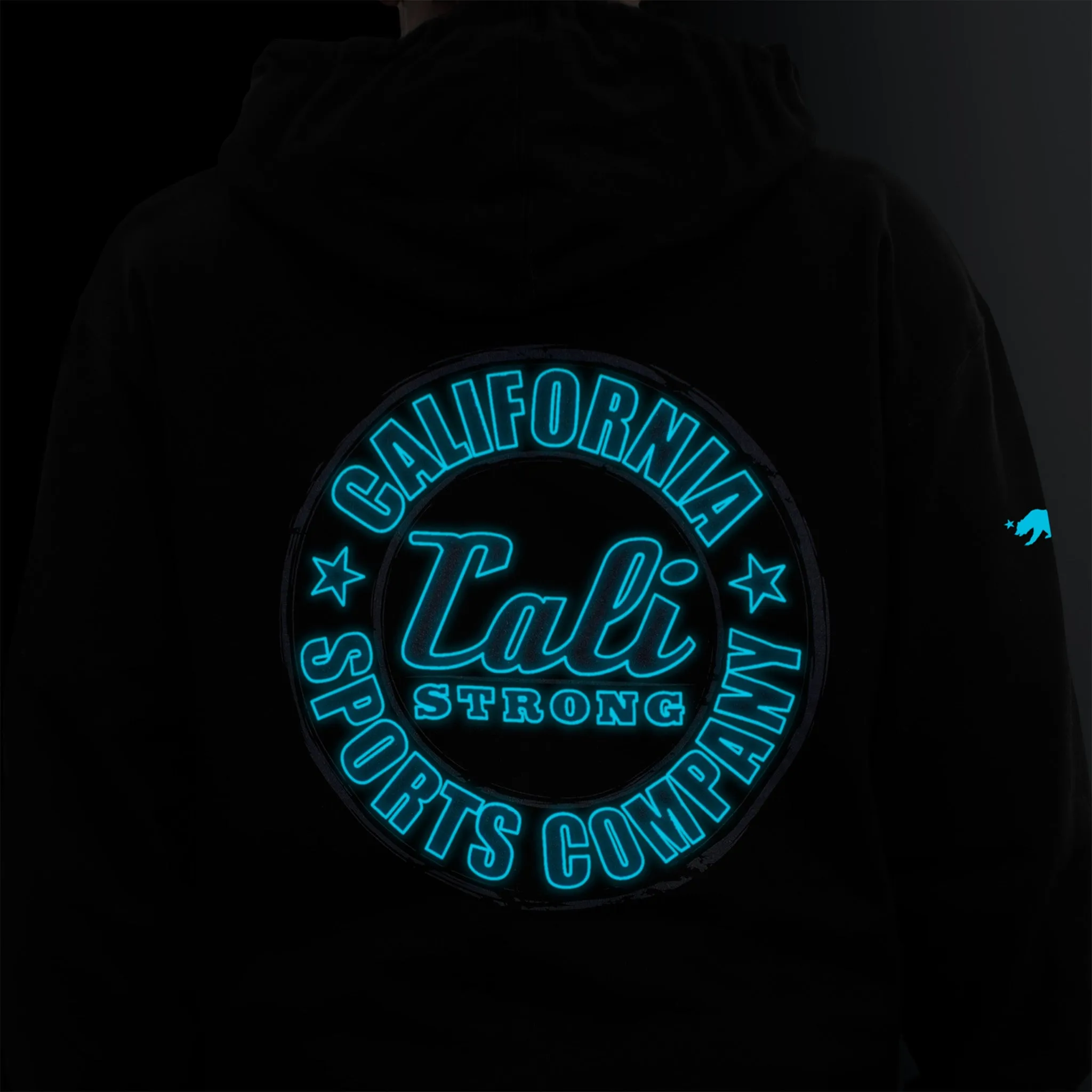 CALI Strong Classic Max Glow in the Dark Black Hoodie Sweatshirt